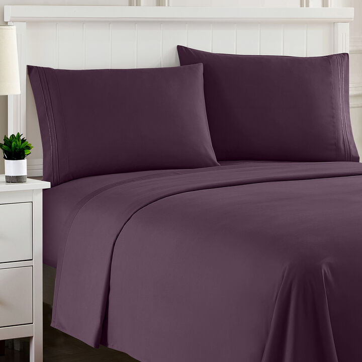 5 Piece Sheet Set, Ultra Soft 1800 Series Collection - Split King, Royal Blue