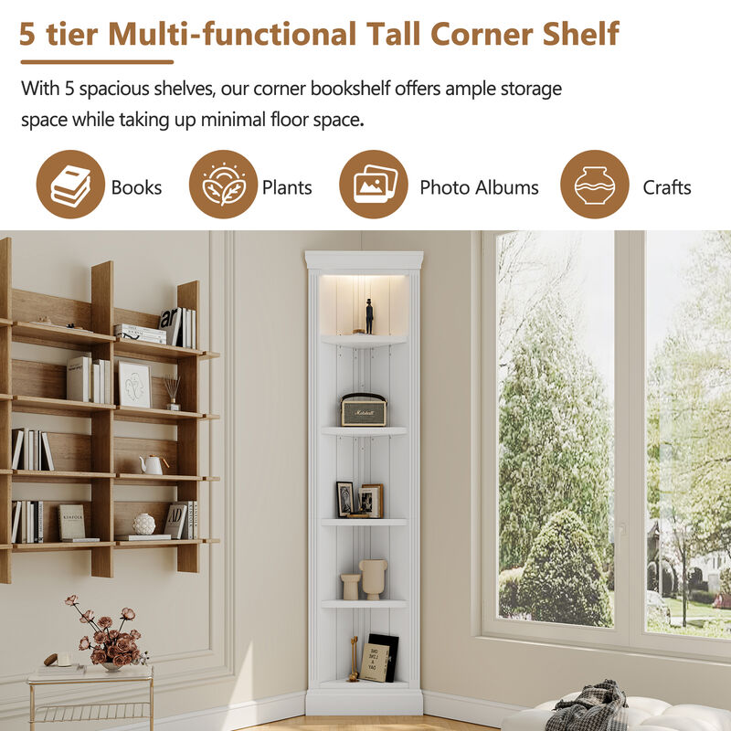 Merax Tall Bookshelf with 2 Corner Cabinet Set