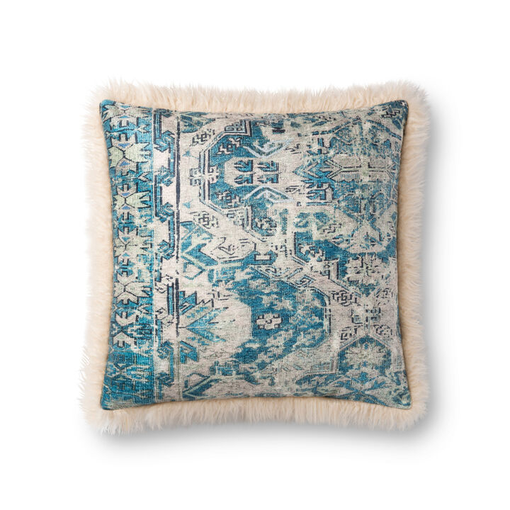 P0791 Multi/Ivory 18"x18" Poly Pillow