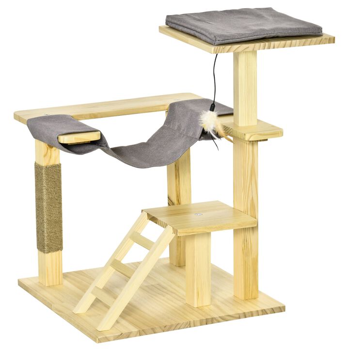 Natural Cat Playground: 25.5" Kitty Activity Center with Ladder