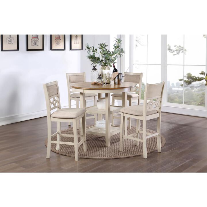 New Classic Furniture Furniture Mitchell 5-Piece Solid Wood Counter Set in Brown