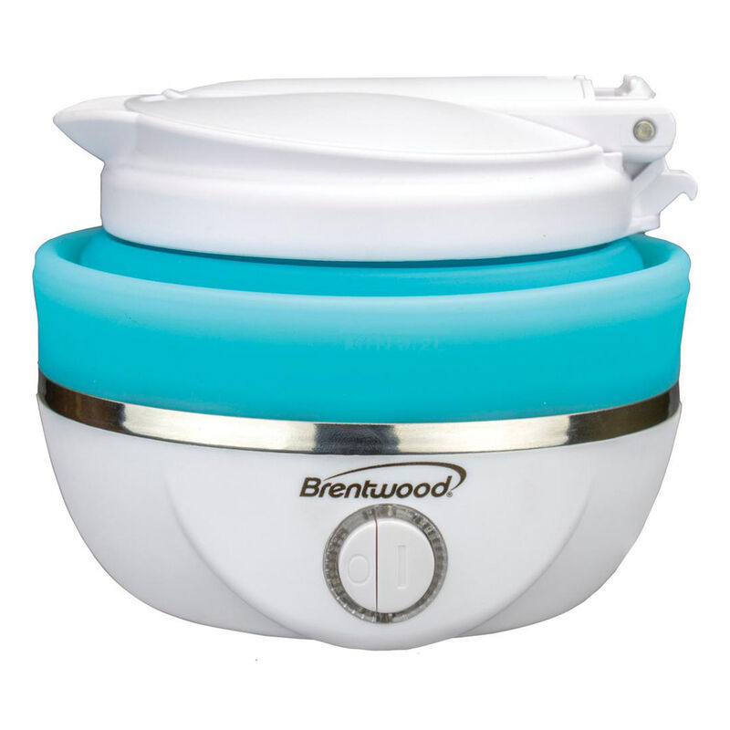 Brentwood Dual Voltage 3.3 Cup Collapsible Travel Kettle in Blue