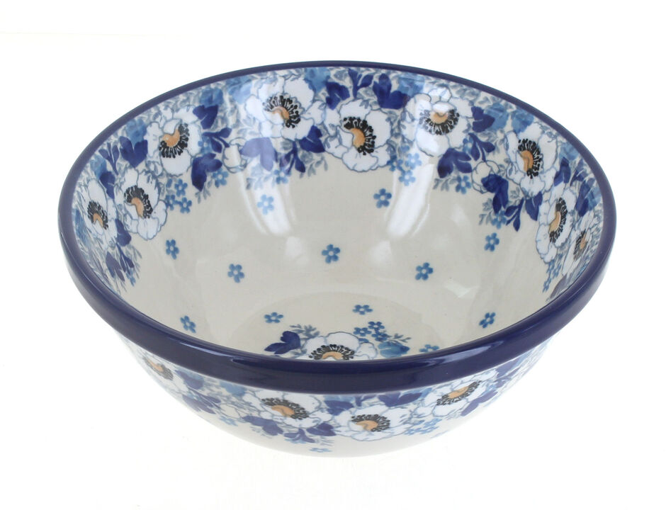Blue Rose Polish Pottery Georgia Blue Cereal/Soup Bowl