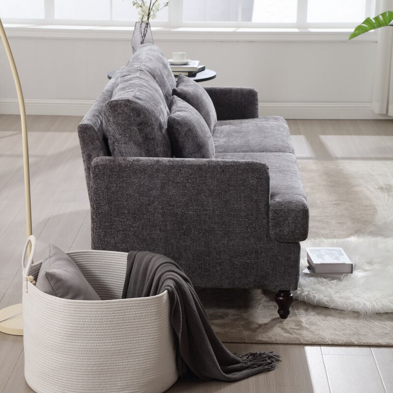 Mondawe Mid Century Chenille Fabric Loveseat Sofa, 2-Seat Upholstered Modern Couch