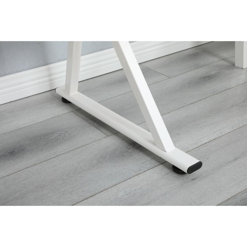 White Adjustable Tempered Glass Drafting Printing Table With Chair
