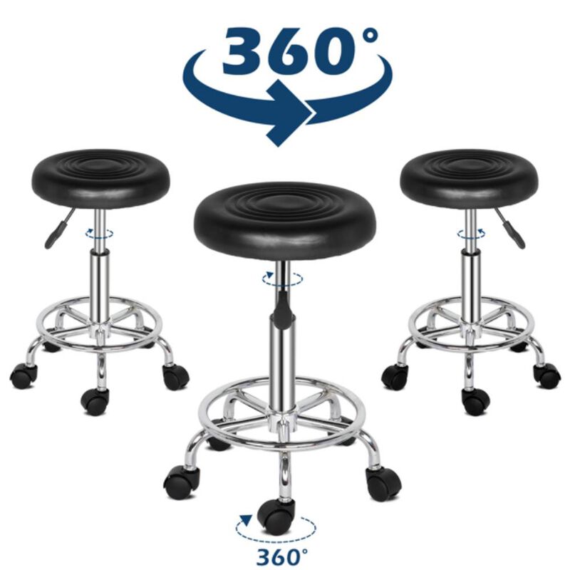 Round Swivel Bar Stool Stylish Stool with Lined Design for Kitchen & Bar