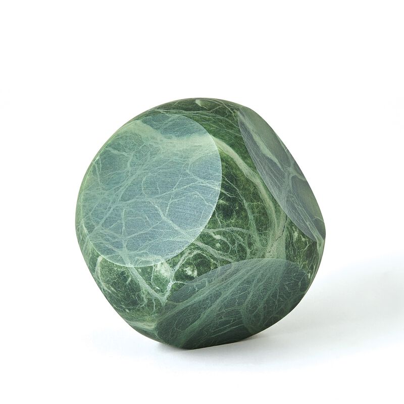 Square Alabaster Object-Green