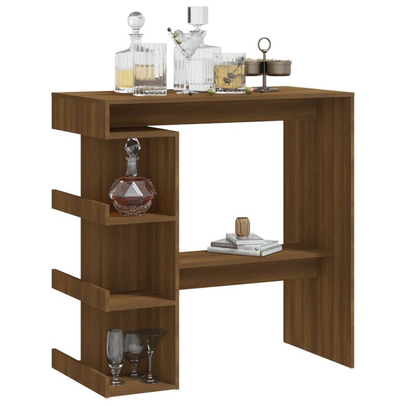 Tavolo Bar con Ripiano Rovere Marrone 100x50x101,5cm Truciolato