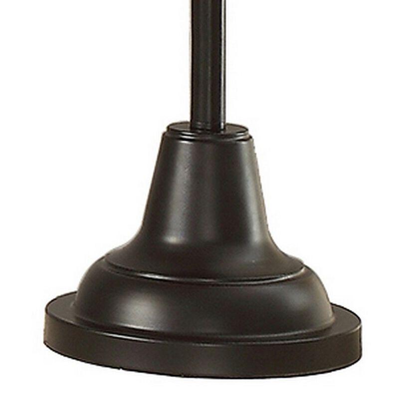 Quinn 26 Inch Accent Table Lamp, Vintage Fan Design, Antique Bronze - Benzara