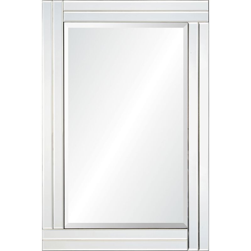 35" Clear Step Framed Rectangular Wall Mirror
