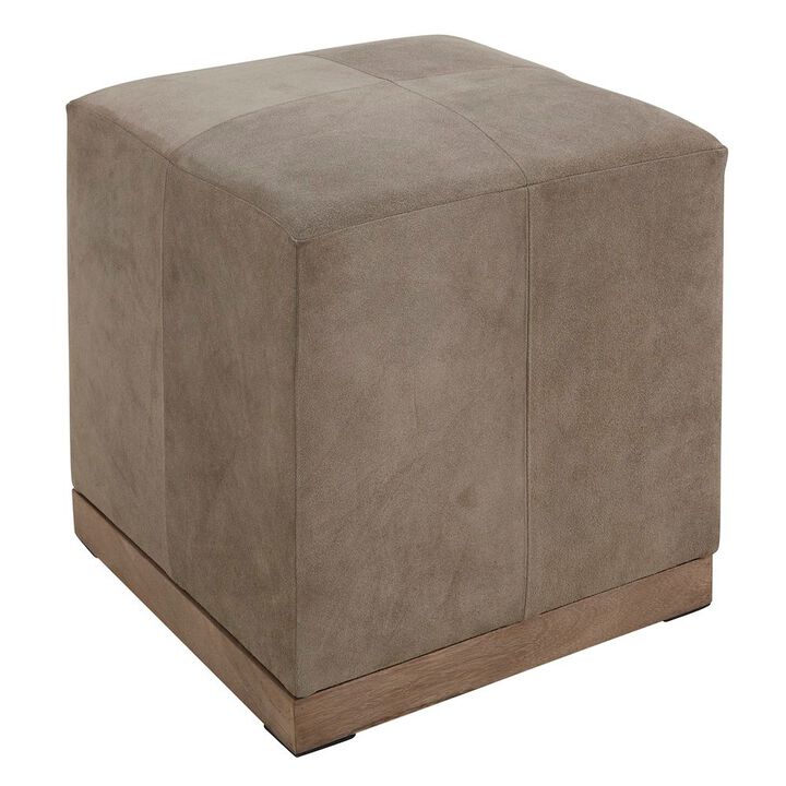 Felix Small Leather Ottoman