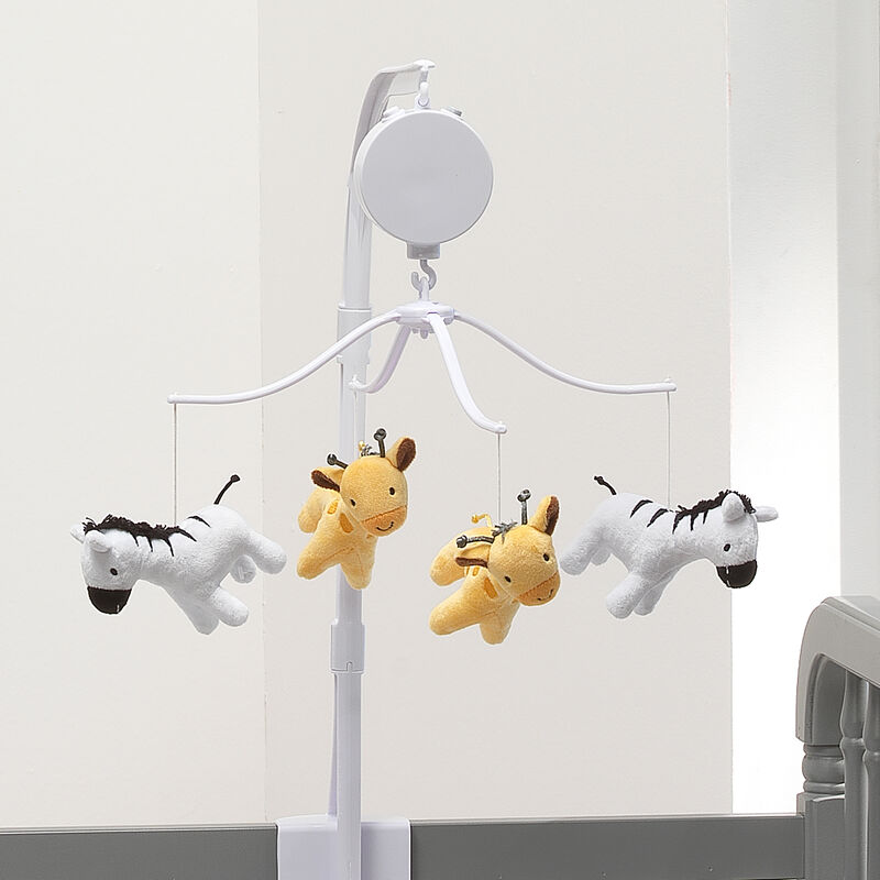 Bedtime Originals Mighty Jungle Animals Giraffe/Zebra Musical Baby Crib Mobile