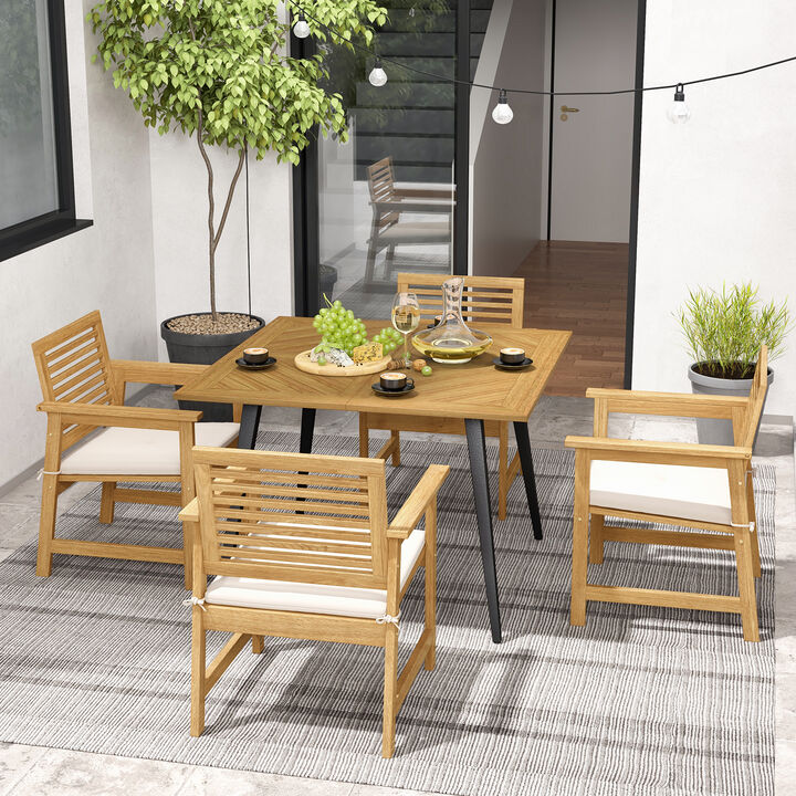4-Person Outdoor Dining Table for Garden, Poolside & Backyard Patio
