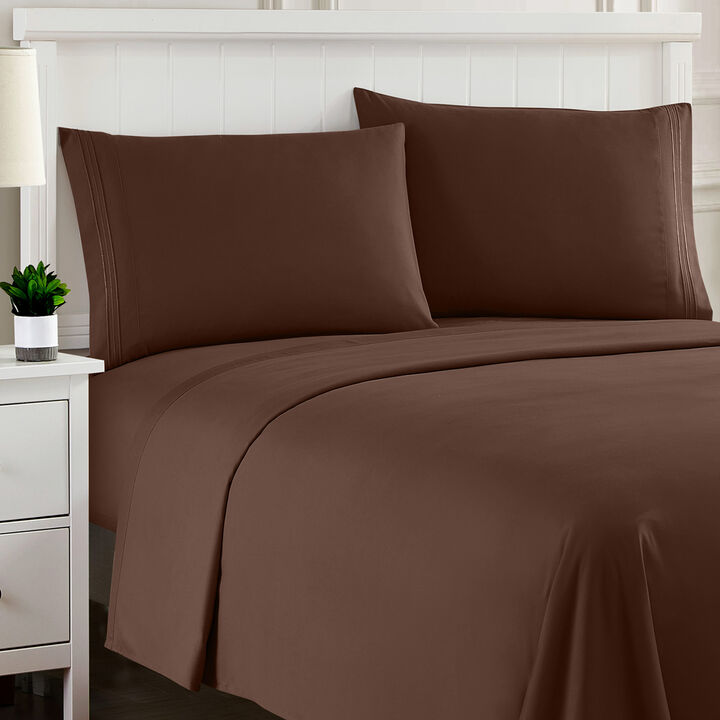5 Piece Sheet Set, Ultra Soft 1800 Series Collection - Split King, Royal Blue