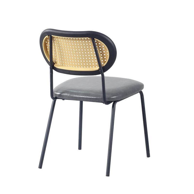 Modern Grey PU Leather Dining Chair Set of 4