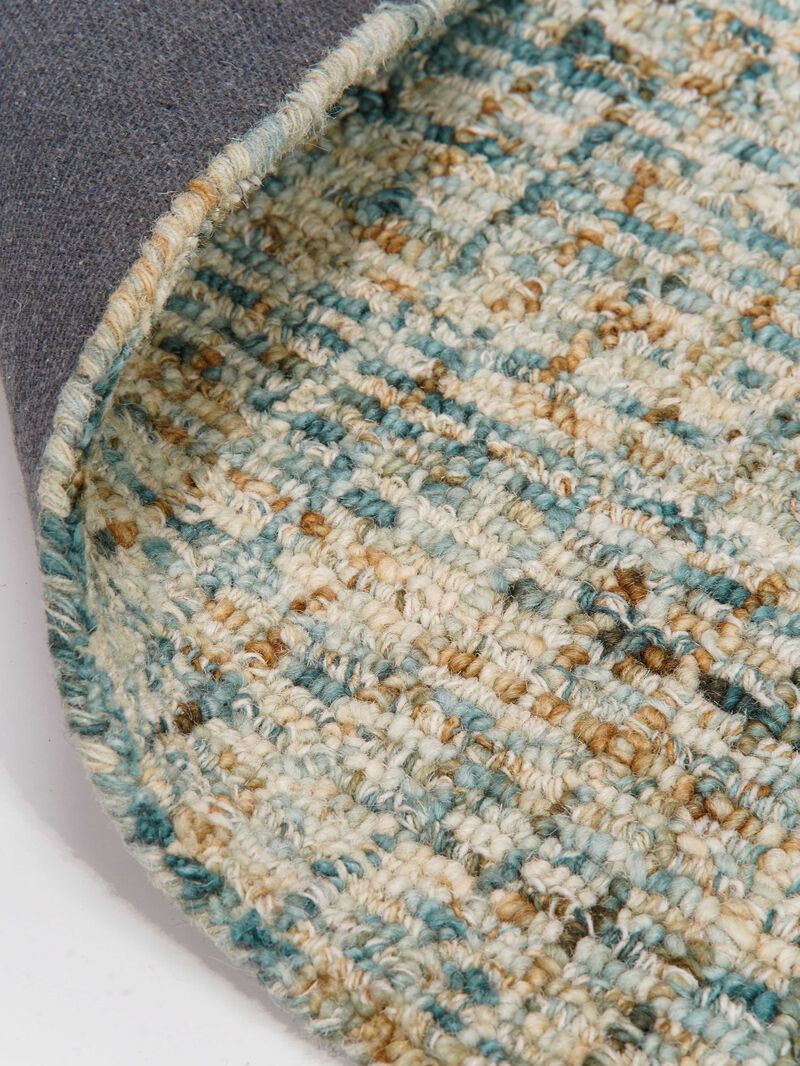 RUGSOTIC CARPETS HAND TUFTED WOOL ECO-FRIENDLY AREA RUGS  - 8'x10', Rectangle Shape, Blue & Beige, Solid Plain Design, High Pile Thick Handmade Area Rugs for Living Room, Bed Room (KWC111)
