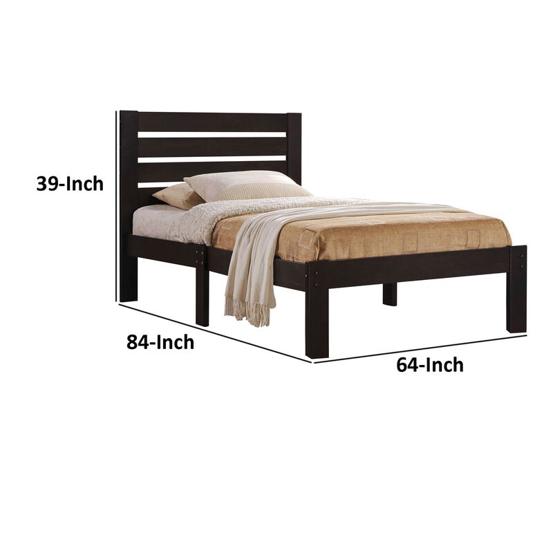 Kenney Elegant Queen Bed, Espresso-Benzara