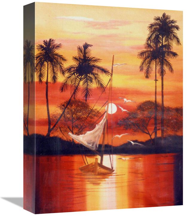 Cat Island Slope 2-Canvas Art-12x16