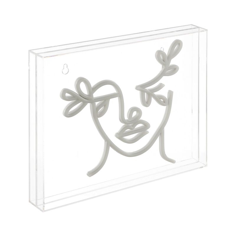 Teary Face 13.7" X 10.9" Contemporary Glam Acrylic Box USB Operated LED Neon Light