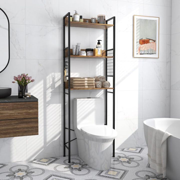 Hivvago 3-Tier Over-the-Toilet Storage Rack with 3 Hooks