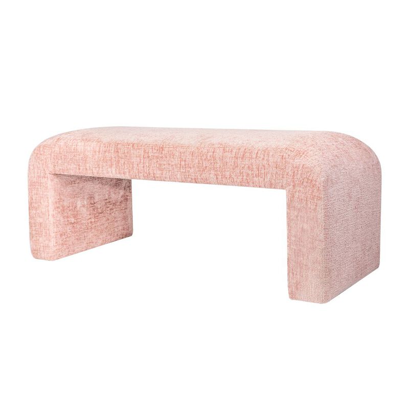 Jofran Sophia Modern Luxury Curved Upholstered Waterfall Jacquard Bench - Small