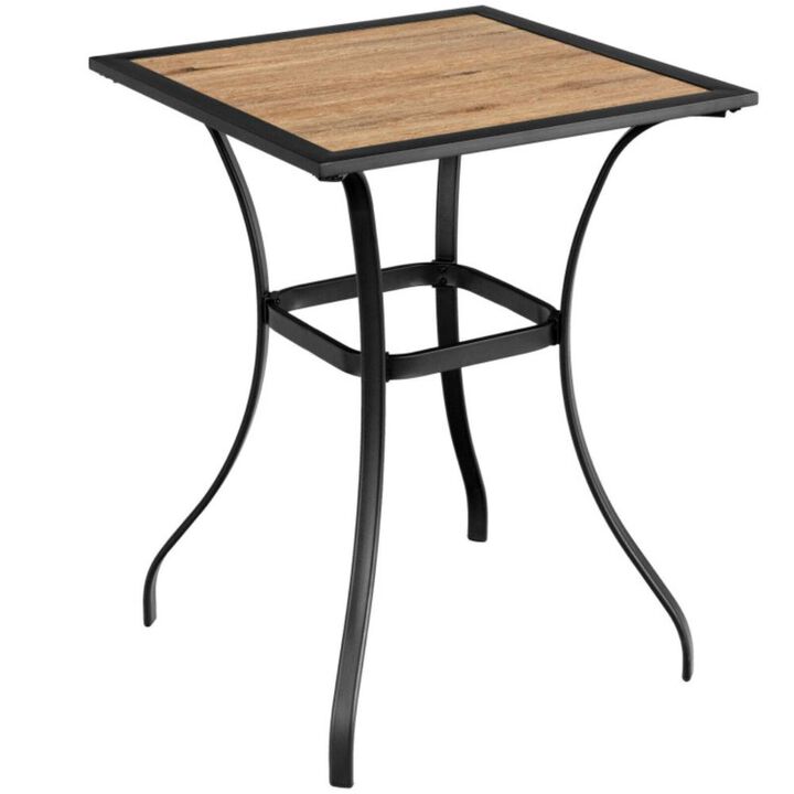 Hivvago Patio Square Bar Table for Garden Backyard