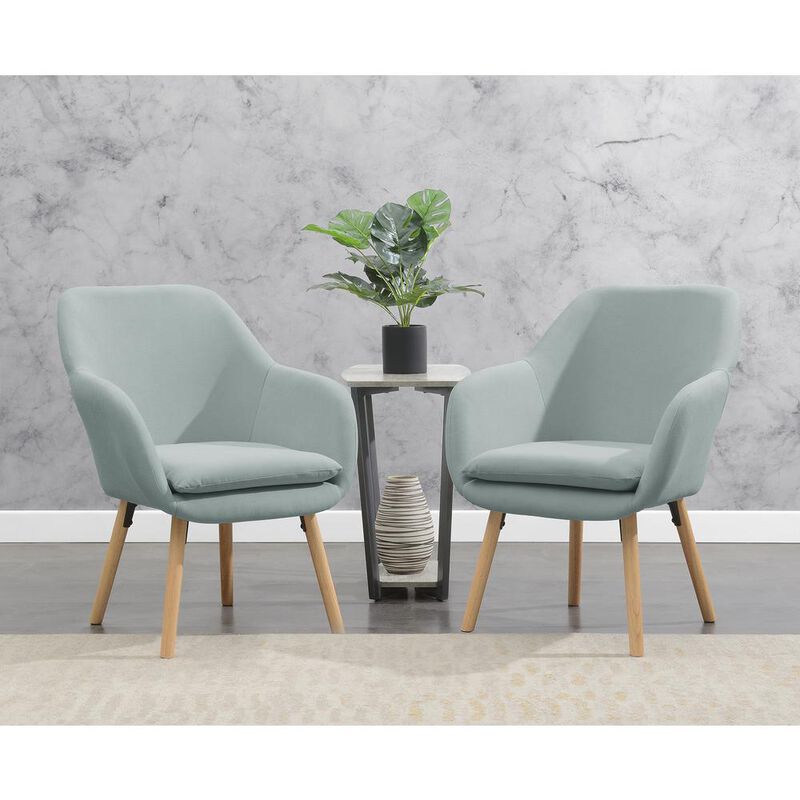 Convenience Concepts Take a Seat Charlotte Accent Chair, Sea Foam Blue Fabric