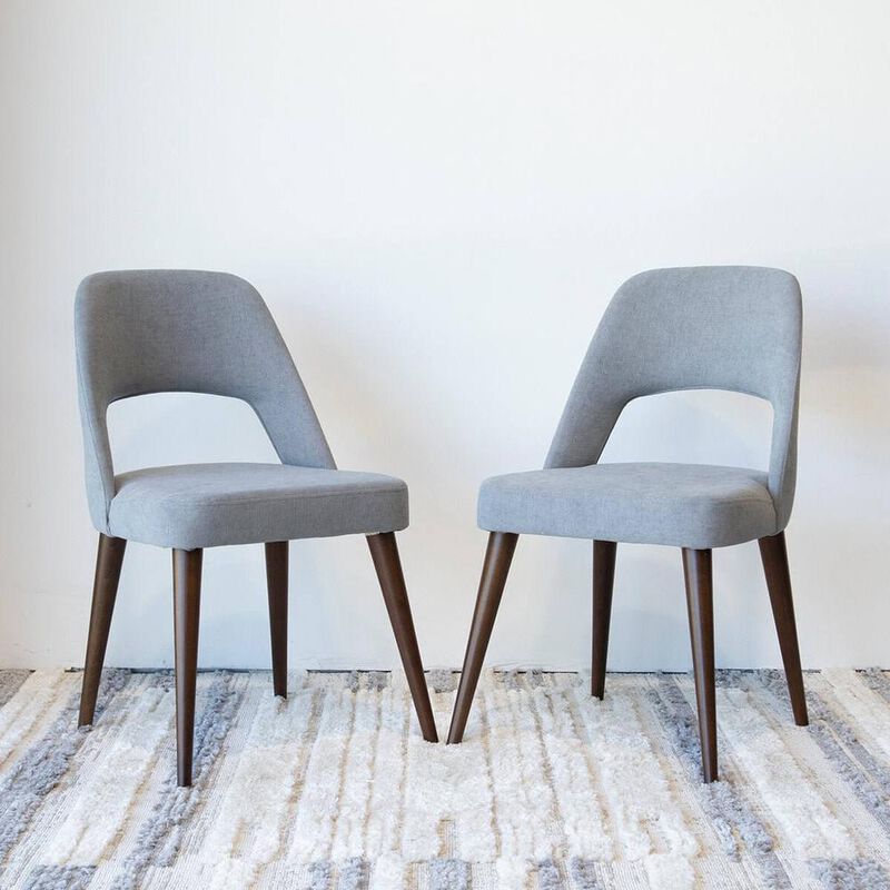 Ashcroft Furniture Co Juliana Mid Century Modern Upholstered Dining Chair (Set of 2)