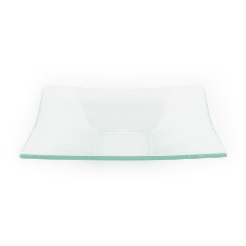Glass Dinnerware 10.75" x 0.5" x h:1.5" 1 oz. Square Clear Glass Deep Plate