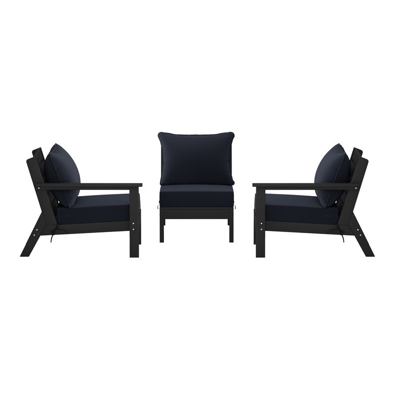 WestinTrends Outdoor Patio HDPE Sectional Sofa with Patio Cushions