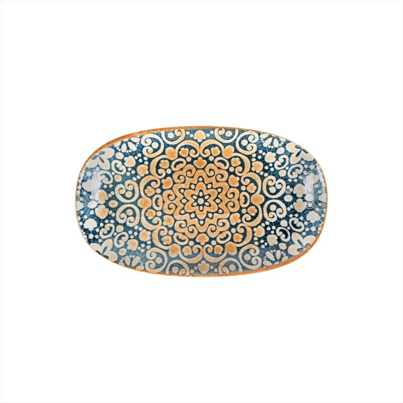 Alhambra 11.25" x 6.75" x h:1.25" Oval Decorated Porcelain Platter
