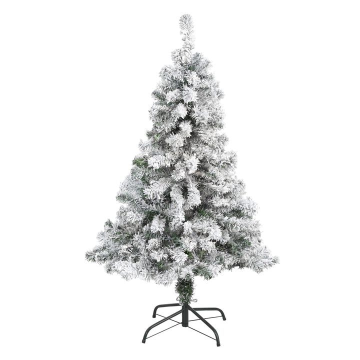 Nearly Natural Flocked Rock Springs Spruce Artificial Christmas Tree