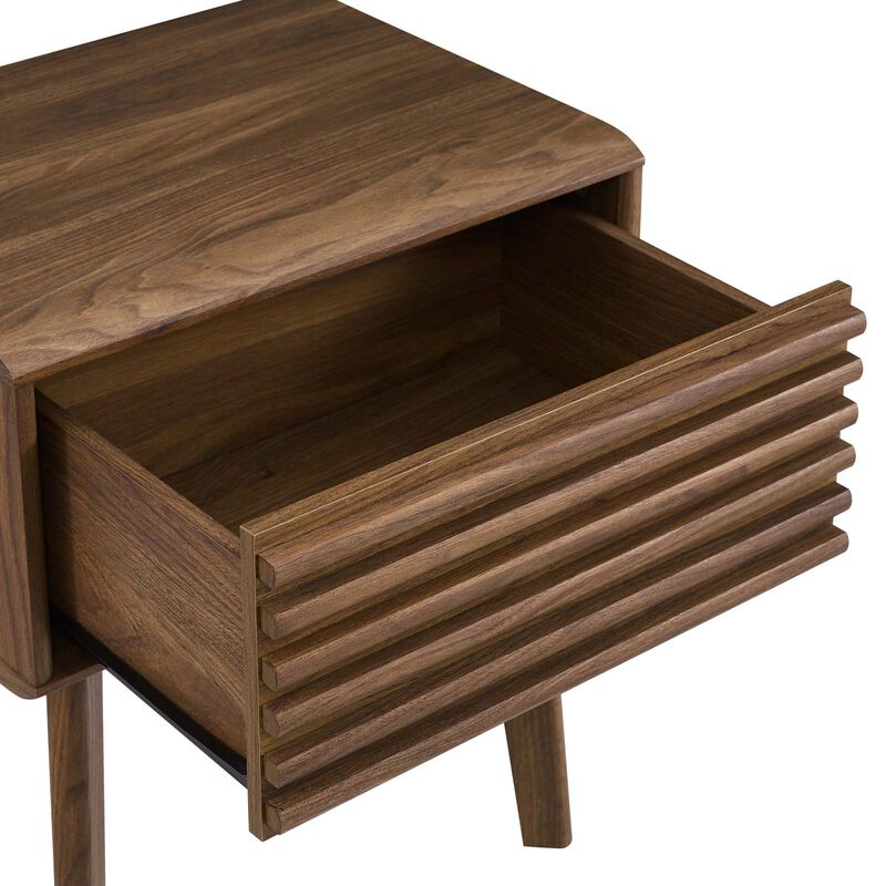 Render End Table Nightstand Walnut