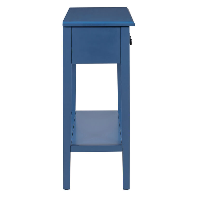 Merax Rustic Console Table with Drawers and Open Shelf