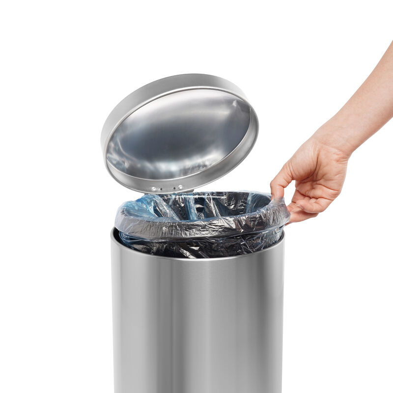 1.32 Gallon Stainless Steel Trash Can.