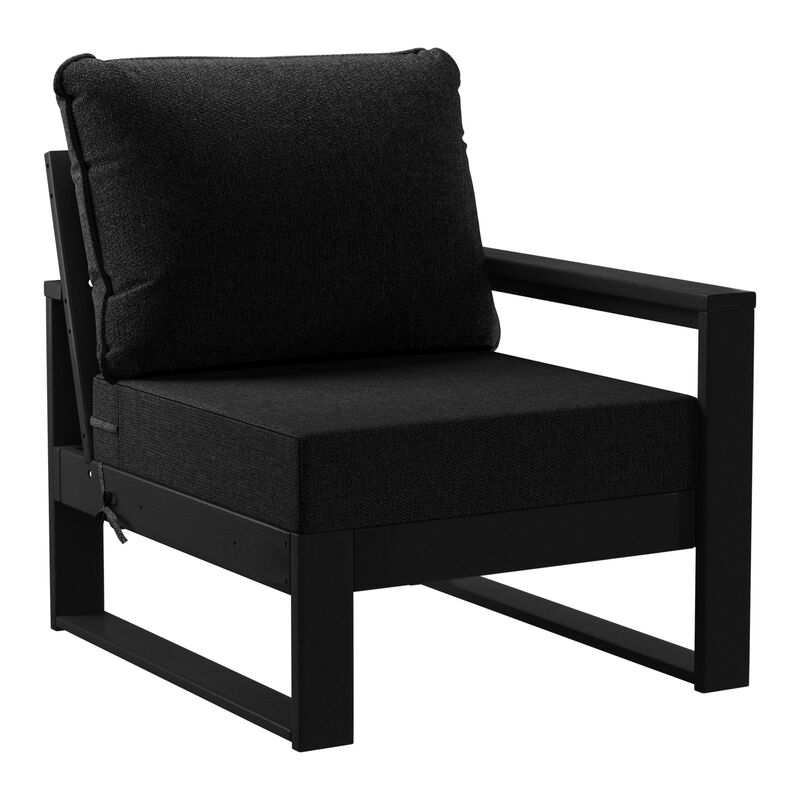 WestinTrends Outdoor 4-Piece HDPE L-Shaped Modular Patio Sofa Furniture Set