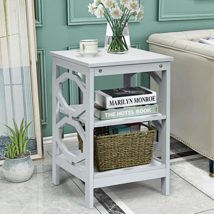 Hivvago 3-tier Nightstand Sofa Side End Accent Table
