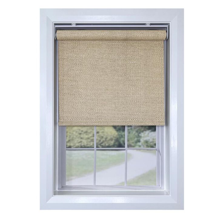 Versailles Marcellus Cordless Roman Light Filtering Shades For Windows Insides/Outside Mount 34" x 72" Natural