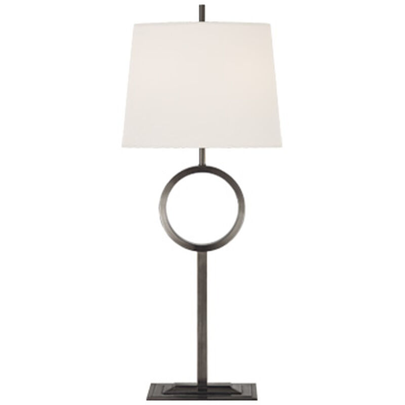 Simone Medium Buffet Lamp in Bronze with Linen Shade