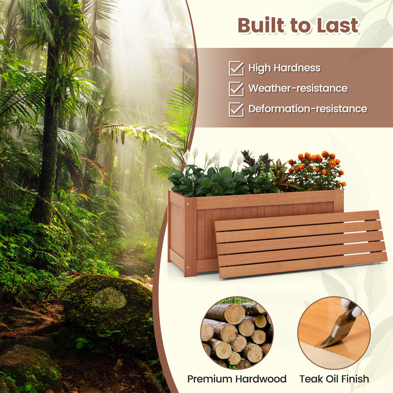 Outdoor Plant Container with Seat for Garden Yard Balcony Deck