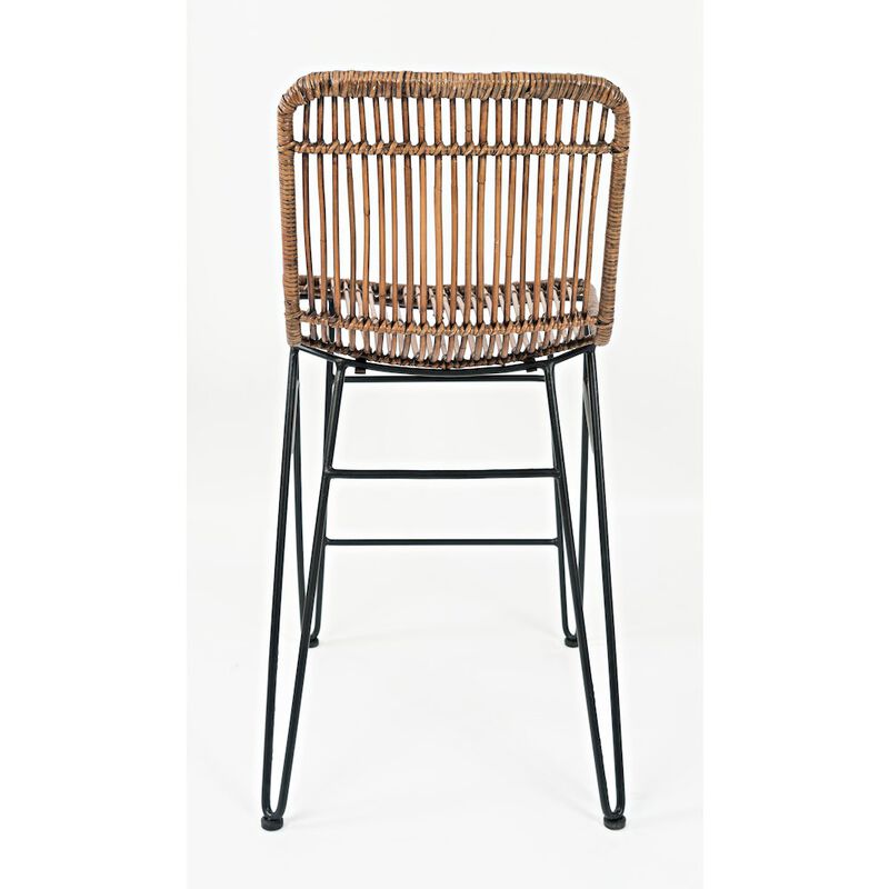 Jofran Weaver Hairpin Modern Global Rattan Counter Barstool (Set of 2)