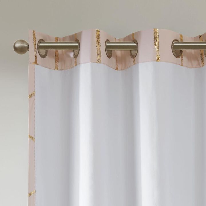 Belen Kox Enchanted Metallic Print Total Blackout Curtain Panel, Belen Kox