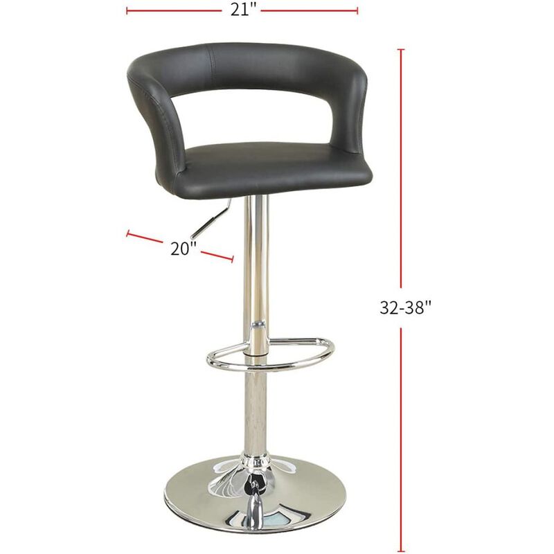 Barstool Counter Height Chairs Set Of 2 Adjustable Height Kitchen Island Stools PVC Faux Leather