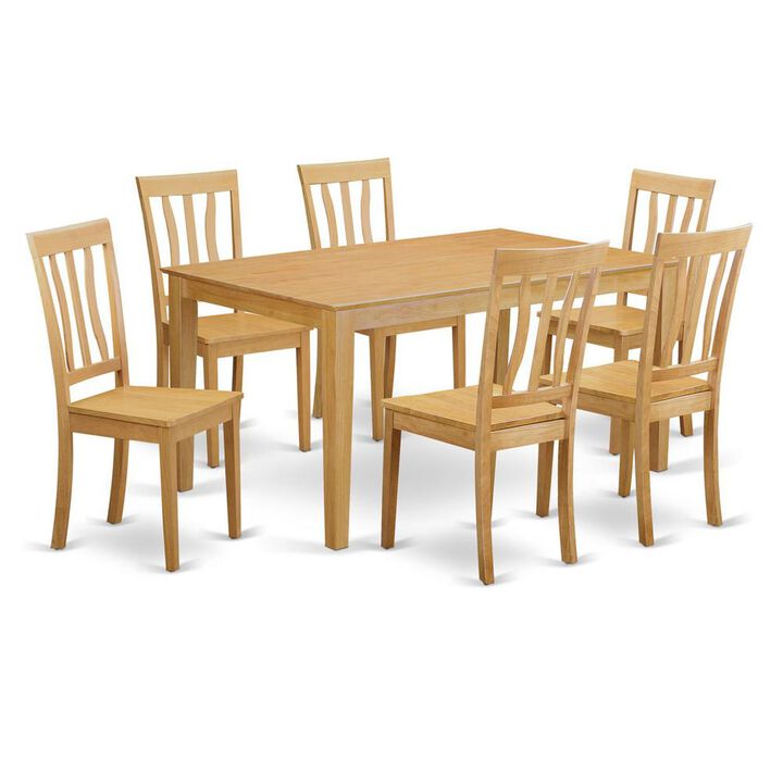 East West Furniture 7  Pc  Kitchen  Table  set  -  Kitchen  dinette  Table  and  6  Kitchen  Chairs