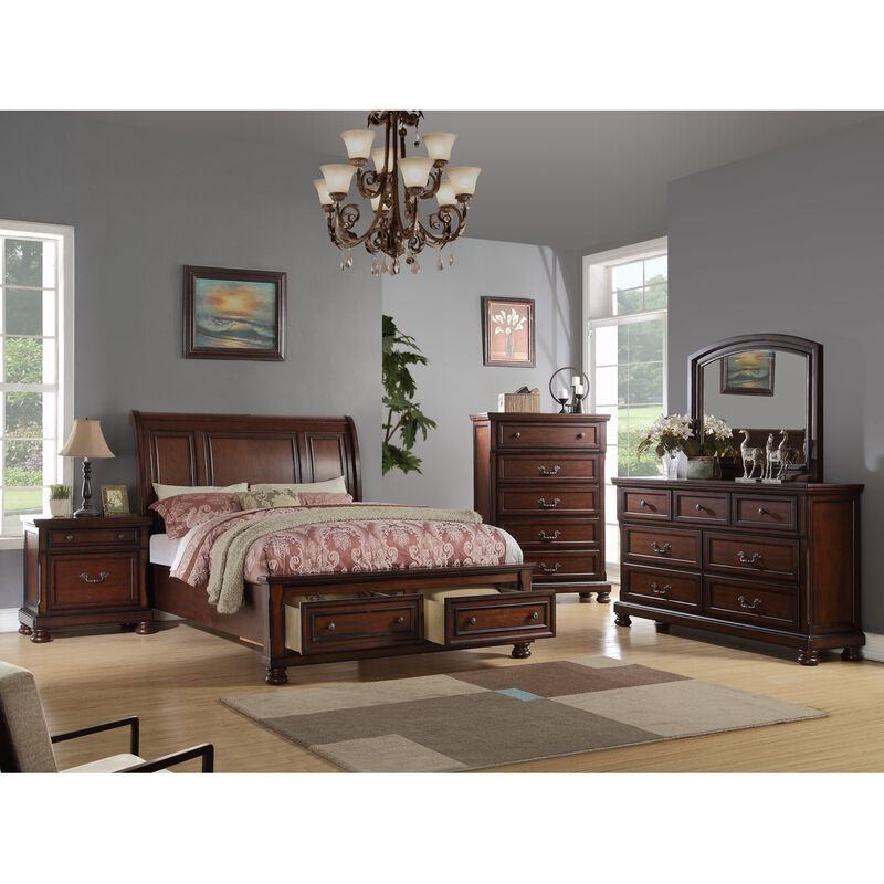 Streamdale Cherry Finish Nightstand with Storage