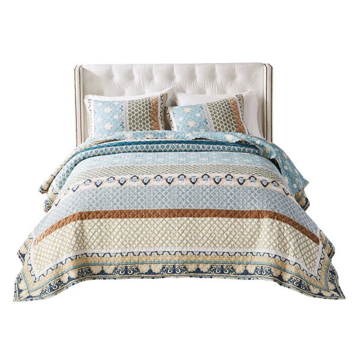 Ello 2pc XL Twin Quilt and Pillow Sham Set, Bohemian Print, Multicolor