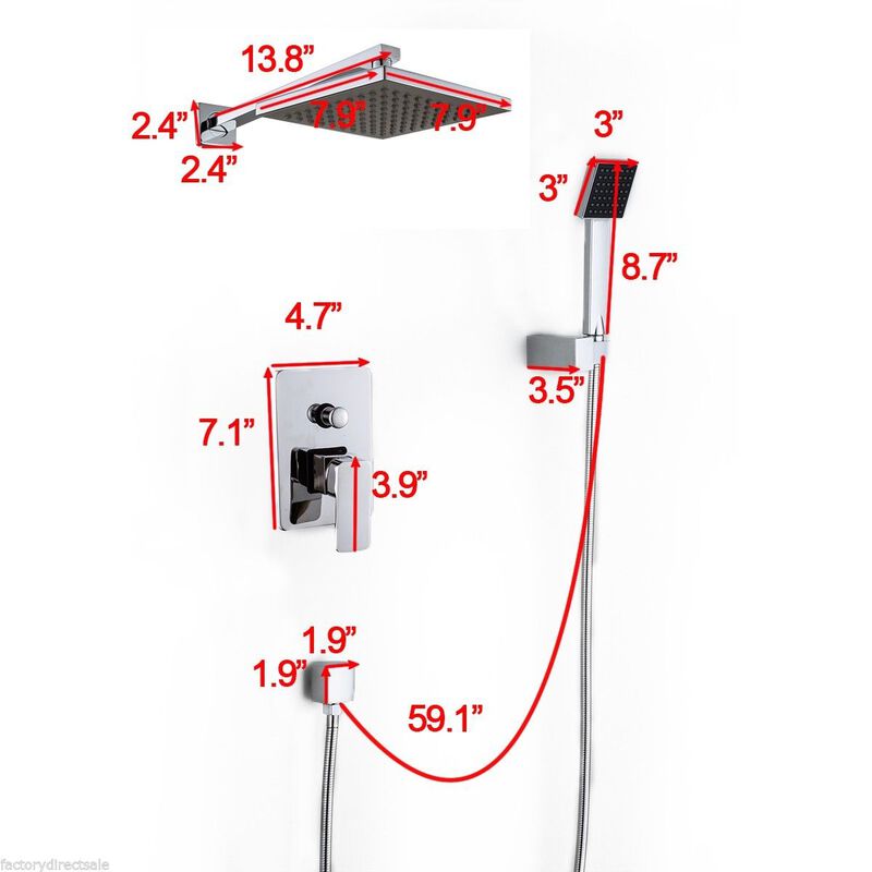 Rainfall Shower Head with Arm, Control Valve, and Handheld Shower Faucet Set for Bathroom Upgrade