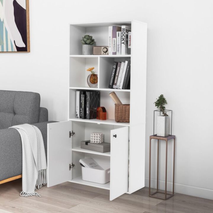 Hivvago 5-Tier Freestanding Bookcase with Open Cubes and Adjustable Shelf