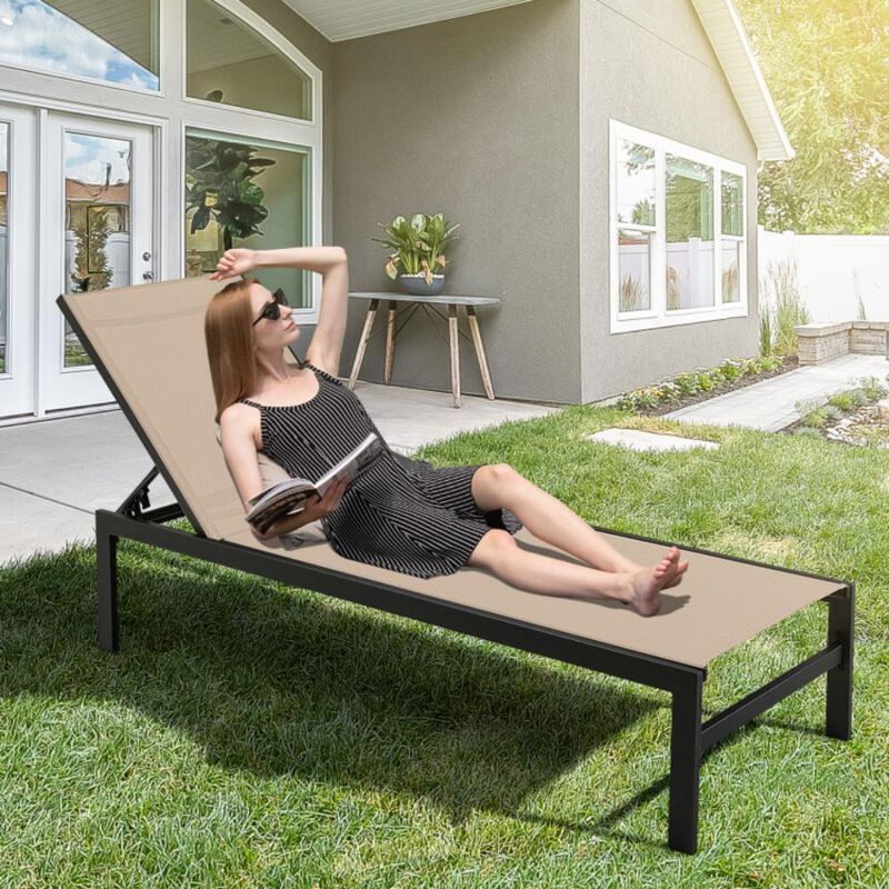 Hivvago 6-Position Chaise Lounge Chairs with Rustproof Aluminium Frame