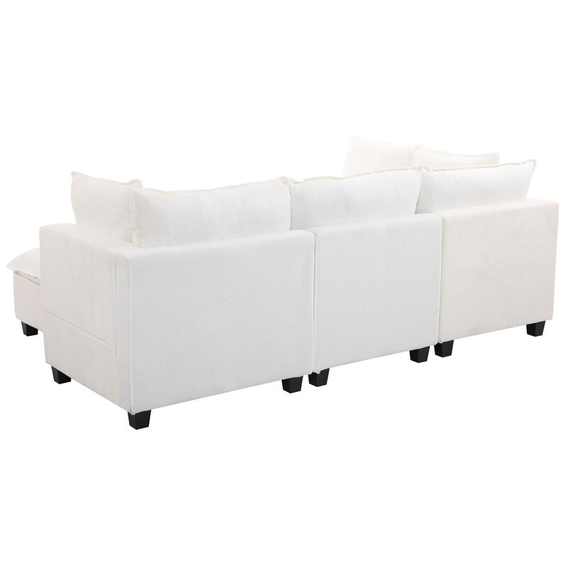 Merax Modular Chenille Sofa Couch with 1 Coffee Table